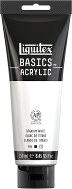 Liquitex BASICS Acrylic Paint, 250ml (8.5-oz) Tube, Titanium White