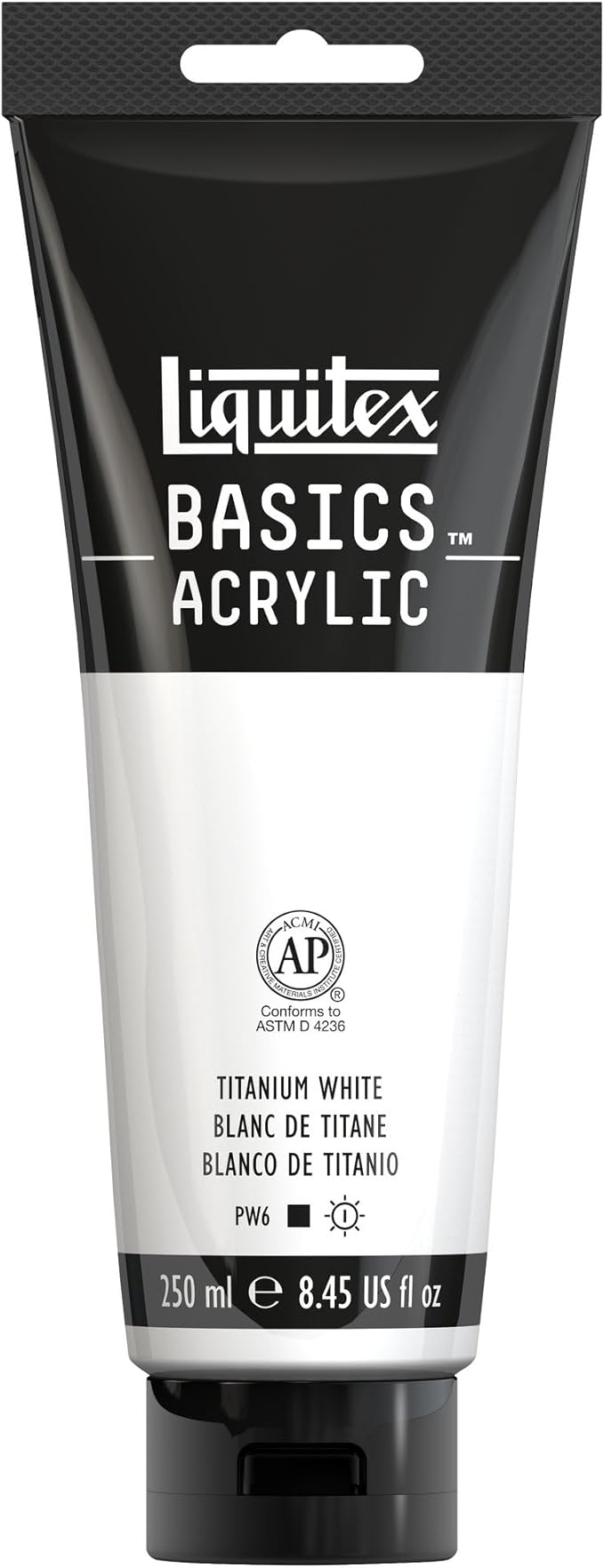 Liquitex BASICS Acrylic Paint, 250ml (8.5-oz) Tube, Titanium White