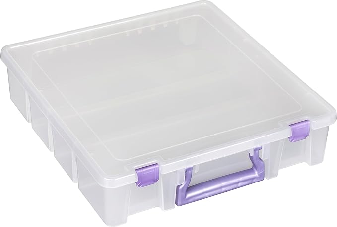ArtBin 6955JS Super Satchel Compartment Box Clear Craft Organizer Storage Case - Purple, Pack of 1
