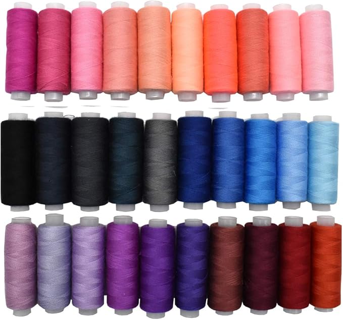 Sewing Thread 60 Colors Sewing Industrial Machine and Hand Stitching Cotton Sewing Thread (60 Color)