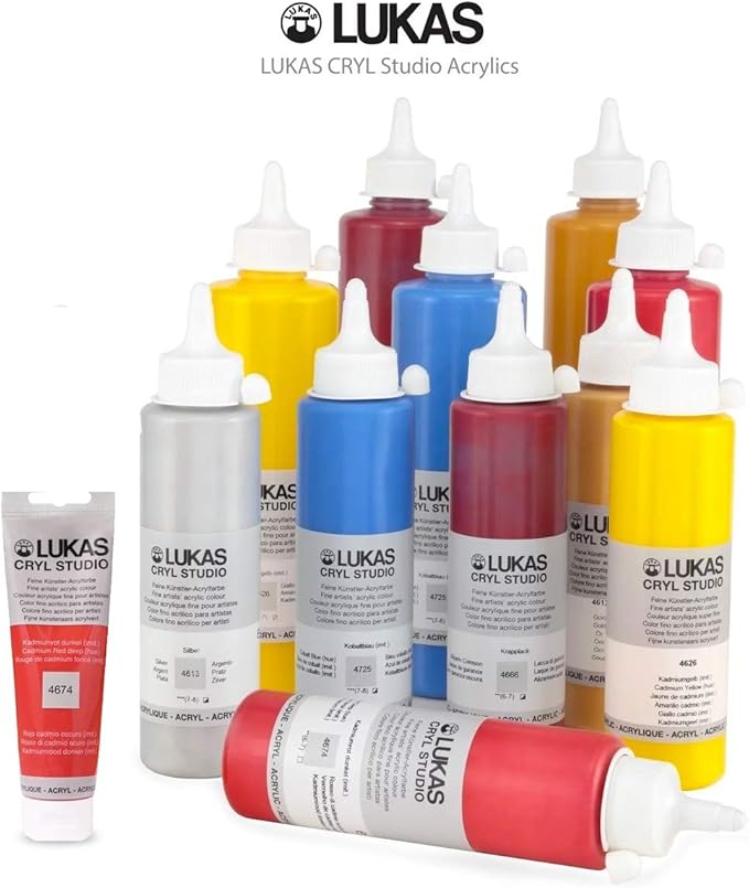LUKAS CRYL Studio Artists Paint High Pigment Concentration Paint - 250 ml Bottle - Prussian Blue