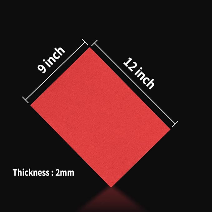 MEARCOOH Red Foam Sheets Crafts 9x12 Inch 2mm Eva Color Craft Foam Paper for Crafts Project Preschoolers Classroom Scrapbooking DIY Cosplay(10 Sheets)