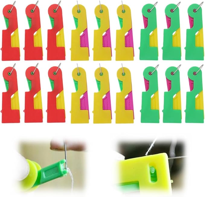 Automatic Needle Threader,New Sewing Machine Needle Threader,Sewing Needle Threaders,Plastic Needle Threaders,Automatic Needle Threading Device (18 PCS)