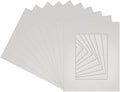 Pack of Ten Acid Free 11x14 Mats Bevel Cut for 8.5x11 Photos - Golf Ball Texture Precut Matboards With Backing Boards and Self Seal Photo Mat Bags For Pictures, Photos, Framing - 4-ply Thickness