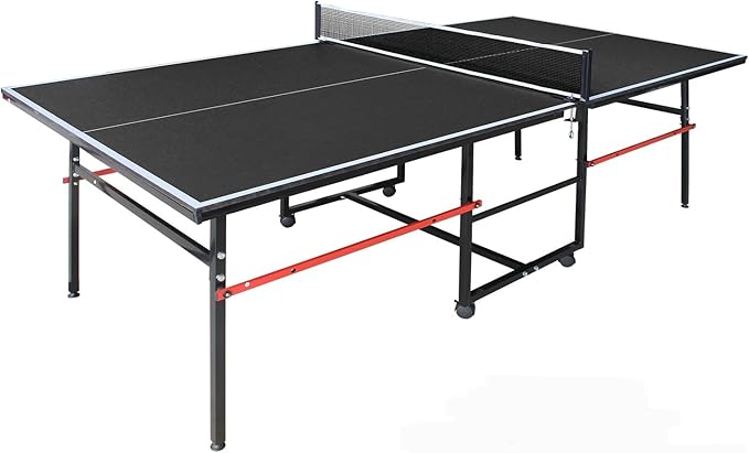 4.5FT/6FT/8FT Mid-Size Table Tennis Table Ping-Pong Table Set Foldable & Portable Table Indoor Outdoor for Family Game