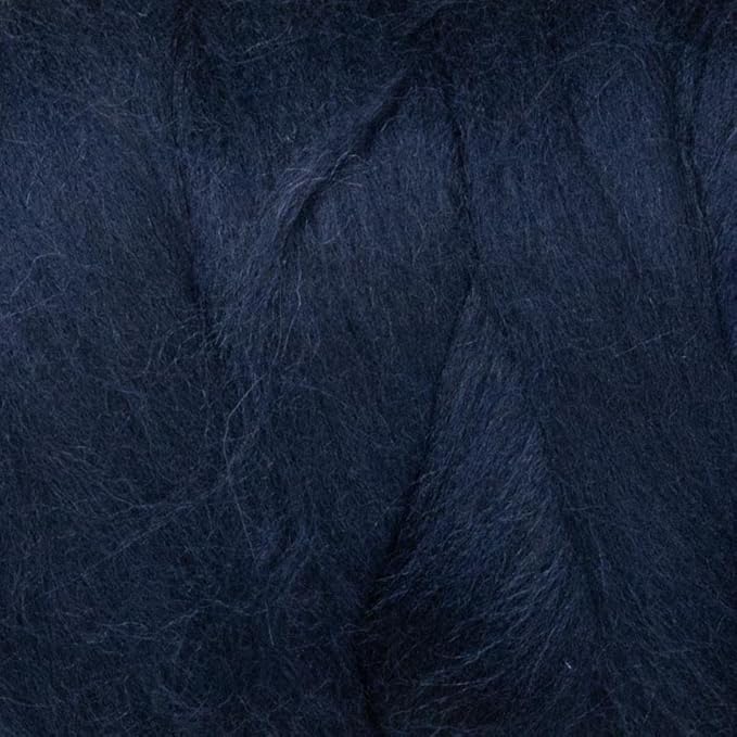 Colored Natural Wool roving, 1 lb. Best Wool for Needle Felting, Wet Felting, handcrafts and Spinning. (Blue Navy, 1 lb)