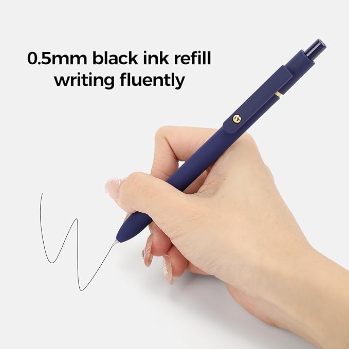 Ddaowanx Gel Pens, 24 Pcs 0.5mm Quick Dry Black Ink Pens Fine Point Smooth Writing Pens, Cute Office School Supplies Gifts for Women (24 Pcs Vintage-Black Ink)