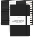 Huhuhero Notebooks Journal, Ruled Notebook, Premium Thick Paper Lined Journal, Black Hardcover Notebook for Office Home School Business Writing Note Taking Journaling, 5"×8.25" (12, Black)