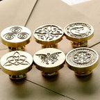 Celtic Knot Seal Wax Stamp with 6 Patterns Removable Brass Head + 1 Wood Handle, Represent Eternal Faith, Friendship, Love and Loyalty