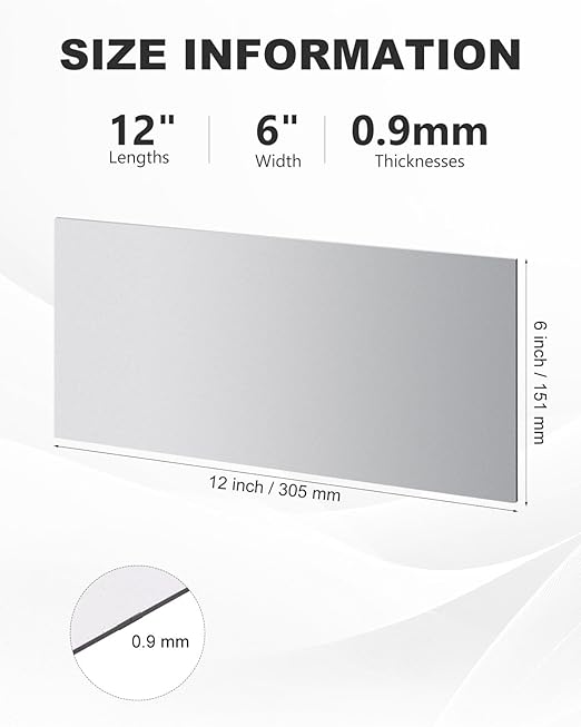 4 Pcs 20 Gauge Steel Sheet Metal 12" x 6" Cold Rolled Steel Plate Sheet Metal Weldable for DIY Projects, Industrial, Professional