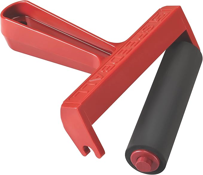 Speedball 4-Inch Hard Rubber Brayer - Pop-in Roller for Block Printing, Printmaking, and Ink Applications