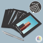MBC MAT BOARD CENTER, 10 Pack 11x14 for 5x7 Black Picture Mats Frame Mattes, Bevel Cut, Acid Free, 4-ply Thickness
