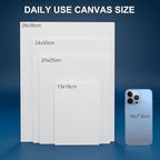 Artkey Canvas Panels 4x12 Inch 12-Pack, 10 oz Primed 100% Cotton White Blank Canvases for Painting, Long Flat Canvas Boards for Oil Acrylics Watercolor & Tempera Paints