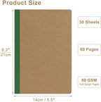 ZCZN Composition Notebooks Bulk, A5 Kraft Cover Lined Journals with Rainbow Spines for School, Business, Work and Daliy Use (100, 10 colors)