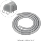 uxcell Flexible Molding Trim, 98 Inch Flexible Quarter Round Molding Silicone Peel and Stick Trim Self Adhesive Shower Water Barrier for Corner Decor Bathroom Kitchen, Grey