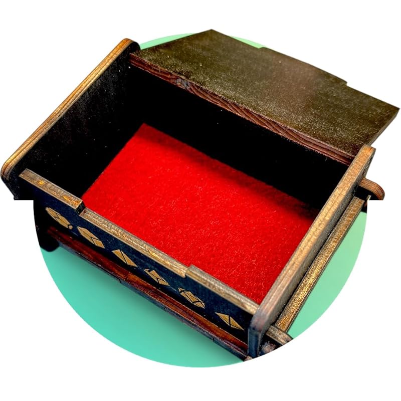 Dice Box - BLACK - 6x4x3 Also holds jewelry and great for desks and desk top items (Wizard)