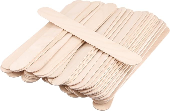 SOUJAP 600pcs 8 Inch Popsicle Sticks, Wooden Craft Sticks Bulk, Wood Ice Cream Sticks for Crafts Projects
