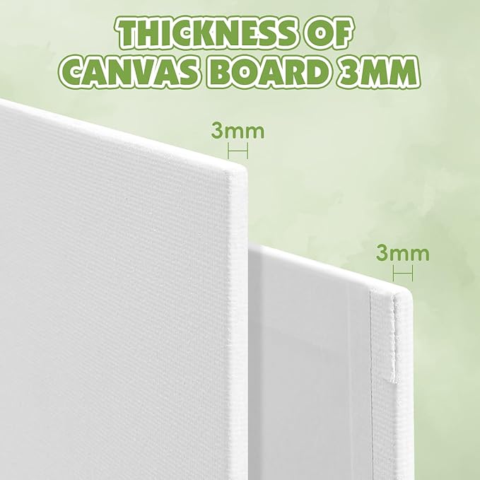 ESRICH Canvas for Painting 16x20 Inch, 6 Pack Canvas Boards for Painting Cotton Primed Acid Free Large Blank Canvas Panels for Oil Paint, Watercolor, Acrylic Paint, Gouache and Tempera.