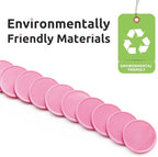 Set of 100 Opaque Plastic Learning Counters Mini Poker Chips Game Tokens with Storage Box (Pink, 1.26 Inch)