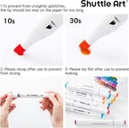 Shuttle Art 51 Colors Alcohol Markers, 50 Colors Dual Tip Art Marker Set Plus 1 Colorless Blender with Marker Case Perfect for Illustration Students Adult Coloring Sketching