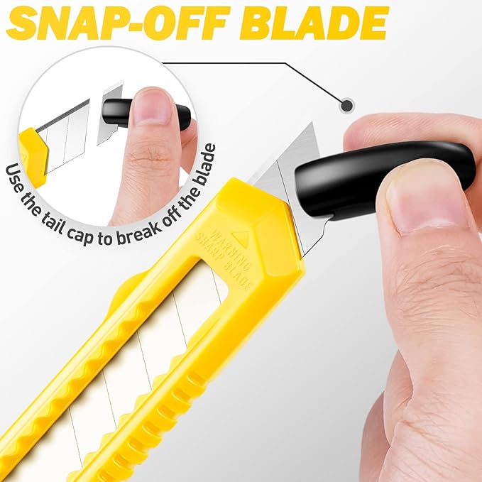 DIYSELF 14 Pack Box Cutter Retractable, 18mm Box Knife, Utility Knife Retractable with Snap Off Blade, Box Opener for Home, Cutter Knives for Cardboard, Art, Craft
