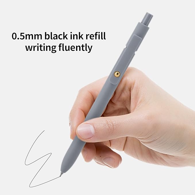 Ddaowanx Gel Pens,0.5mm Quick Dry Black Ink Pens Fine Point Smooth Writing Pens, Cute Office School Supplies Gifts for Women (24 Pcs Morandi-Black Ink)