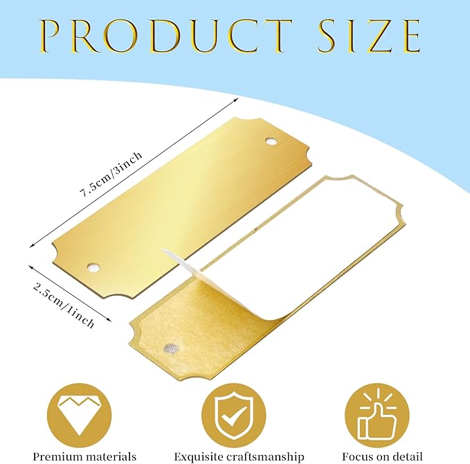 40 Pcs Name Plates Laser Engraved Solid Brushed Metal Plate with 100 pcs Screws Tag Frame Name Custom Name Personalized Plaque Blank Label with Screws and Adhesive Backing for DIY (1'' X 3'')