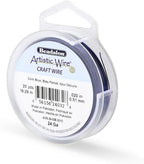 Artistic Wire, 24 Gauge Tarnish Resistant Colored Copper Craft Wire, Dark Blue, 20 yd