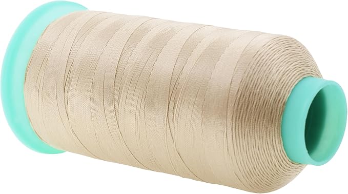 Mandala Crafts Bonded Nylon Thread Cream Heavy Duty Sewing Threads - 1100 YDs Size 92 280D T90 Tex 90 Thread for Leather Jeans Weaving Outdoor Marine Upholstery Threads