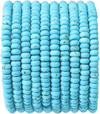 Natural Blue Turquoise Disk Stone Beads 4x2mm 160pcs Rondelle Loose Semi Gemstone Beads for Jewelry Making Design