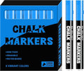 SILENART Chalk Markers - Vibrant 8 Pack - Dry Erase Markers Pen - Liquid Chalk Markers for Blackboard Chalk Board Windows Glass Acrylic Calendar Board - Erasable Chalk Marker (Blue)