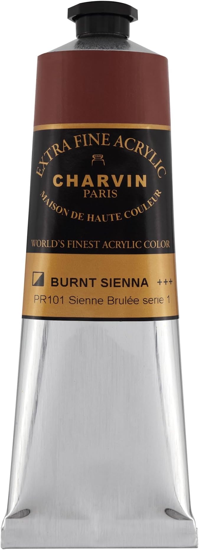Charvin Extra Fine Professional Acrylic Paint - Burnt Sienna, 150ml Tube, Triple-Milled, Lightfast Pigments, Open Stock Artist Acrylic Paints in Nature-Inspired Hues