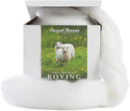 Desert Breeze Distributing – 100% Natural Merino Wool Roving, Wool for Spinning, Tapestry Yarn, Needle Felting, Wet Felting, Big Yarn Roving, 19 Micron, 70mm Staple Length, 8 OZ Size, Color Snow White