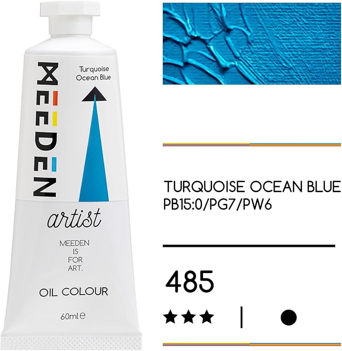 MEEDEN Artist Grade Oil Paint: Turquoise Ocean Blue - 60ml/2oz Tube - Professional Art Paints for Canvas Painting