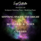 3D Sculpture Painting Paste|Texture Paste|Decorative Plaster|Ready to Use|Unique Colors|Ideal for Artwork|Stencil|Flowers|Texture|Art Relief|New Formula| 6 oz (Metallic Purple)