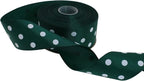 Polka Dot Grosgrain Ribbon 25 Yard Each Roll 100% Polyester (1/1-2", Dark Green)