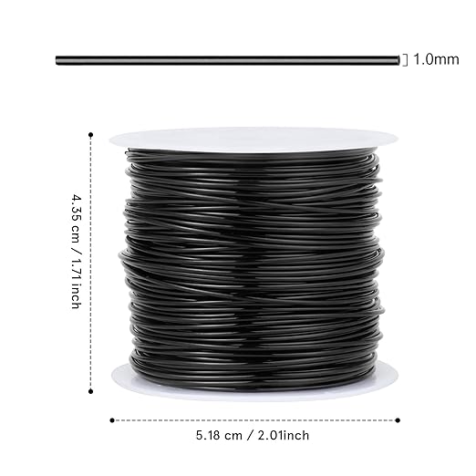 49FT Jewelry Wire 18 Gauge Tarnish-Resistant Copper Beading Wires Roll Bulk for DIY Crafts Jewelry Making, Black Wire