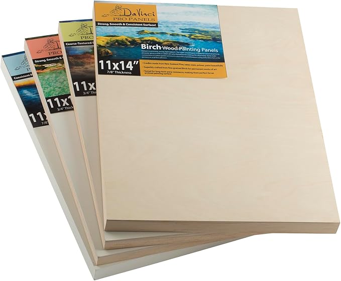 Da Vinci Pro Ultra Smooth Wood Canvas Gesso Board - 3/4" Deep, 18x24 Single White Acrylic Polymer Gesso Panels for Painting Fine Portraits and Ultra Fine Detail Illustrations and Artwork