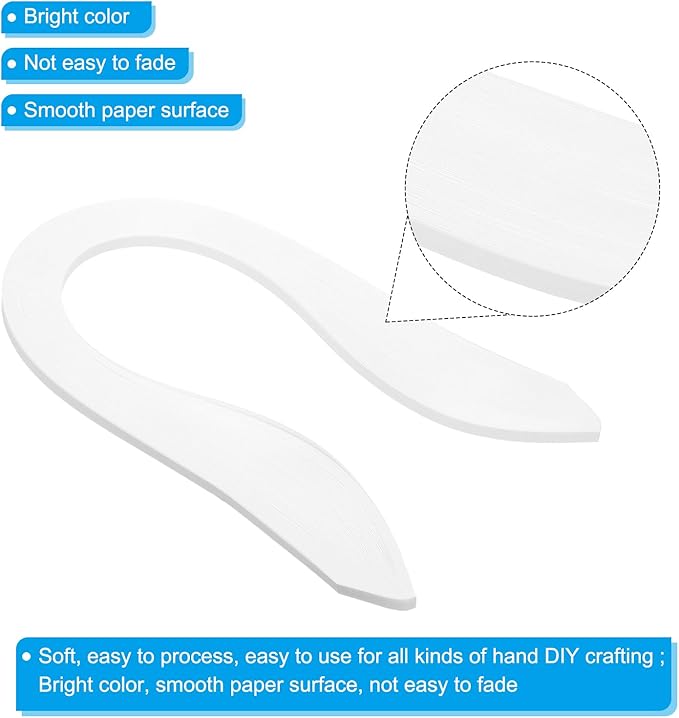 PATIKIL Quilling Strips Paper 600pcs 5mm 39cm Origami Paper Quilling Kits for Art DIY Hand Craft Christmas, White