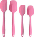 Silicone Spatulas Set, Rubber Spoon Spatula Heat Resistant Spoonula One Piece Design Seamless Spatula Non-Stick Scrapers Baking Mixing Tool (Pink)