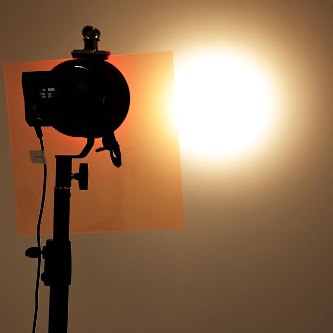 Lystaii 9pcs Lighting Gel Filter 11.8 x 11.8 Inches Gel Light Filter Color Correction Colored Overlays Transparent Color Filters Film Plastic Sheets for Film, Video, Photo, Stage Studio (Orange)