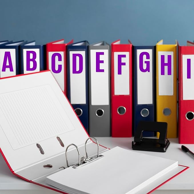 Bemeol Letter Stickers 1560 Pieces 30 Sheets Stick on Vinyl Letters Capital Alphabet Sticker Letter for Craft Bulletin Boards Classroom Home Business Decor(Purple,1 Inch,2 Inch)