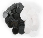Set of 100 Opaque Plastic Learning Counters Mini Poker Chips Game Tokens with Storage Box (Black+White, 1.58 Inch)