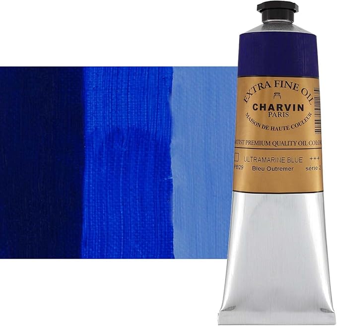 Charvin Extra Fine Oil Paint, Ultramarine Blue 150 ml - Triple-Milled, Rich Texture, Poppy Oil-Based, Light-Fast, Handmade, Archival Quality