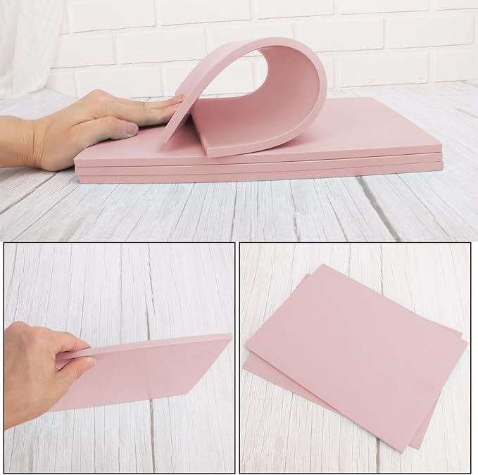4 Pcs 8.5"x11" Rubber Carving Blocks, A4 Linoleum Blocks, Stamp Carving Blocks for Printmaking, Linocut Artists, Crafts and More,(Pink) by KUKLIPJIM.