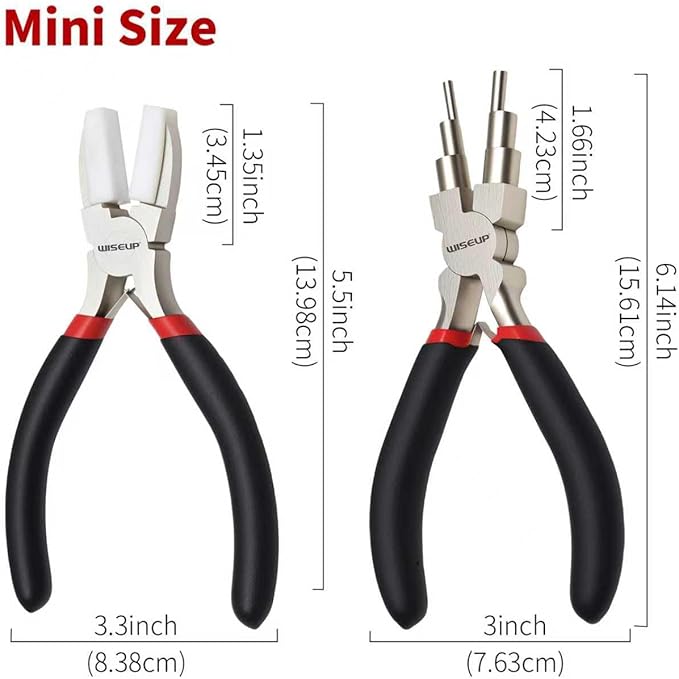 WISEUP Jewelry Pliers Set - 6 in 1 Bail Making Plier, Making Nylon Plier for Jewelry DIY Craft，Repair & Wire Wrapping，jewelry making tools