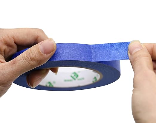 BOMEI PACK 6Pack Blue Painters Masking Tape, 1/4” 1/2” 3/4” X 60yds Multi Size Painting Paper Tape, Clean Removal with No Residue