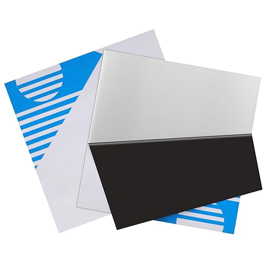 2Pcs 304 Stainless Steel Sheets Metal 8" x 8" x 1/32" Inch 304 Stainless Steel Plates 20 Gauge(0.8MM) Stainless Steel Shim Stock Plates Metal Sheets for Crafting, Stovetop, Snow Frosted Surface