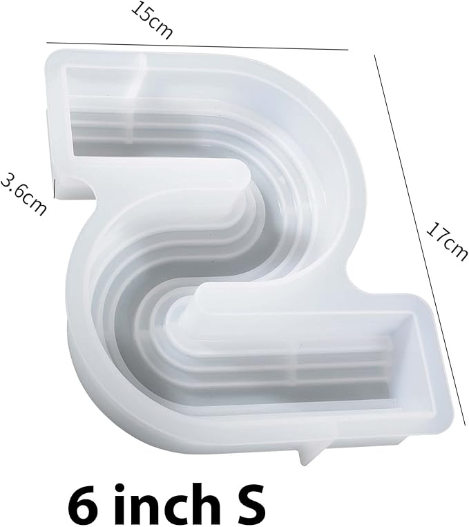 2 Pack 6 inch + 7 inch Twist Candle Molds - Geometric Resin & Silicone Molds for Candles & Soap - Nordic Geometric Line