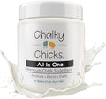 Chalky Chicks All-in-One Chalk Paint for Furniture or Cabinet - 8 Fl Oz - Matte Finish Old Lace (Off White) for Metal, Wood Furniture Paint - No Sanding All-in-One for Home Decor & Crafts, USA Made